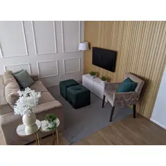 undefined - Peças de Mdf para Painel Ripado Freijó - 4 Peças (5x1,5x250cm) - Total de 0,5 M²