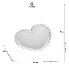 Wolff - Conjunto com 4 Pratos Cristal Coração Pearl 12x10x1cm