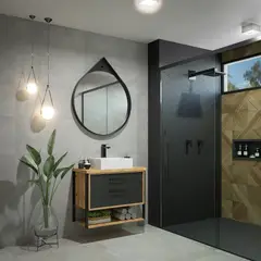 Darabas - Gabinete Cádiz 0.80 Antiqua/Preto Fosco sem Cuba