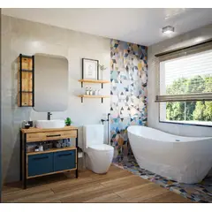 Darabas - Gabinete Munique 0.80 Antiqua/Azul Petróleo sem Cuba