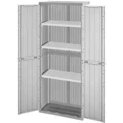 Rimax - Armário Multiuso Plástico Grande com 3 Divisórias 39x67x163cm Cinza Starplastic