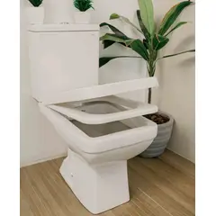 Mari Louças - Kit Bacia com Caixa Acoplada 84x43x43cm Malva Jat Plus 3/6 Litros Branca