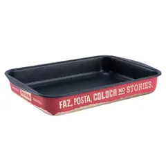 Rochedo - Assadeira Retangular Antiaderente Decorada 32,9X22,5Cm Viva Sabores