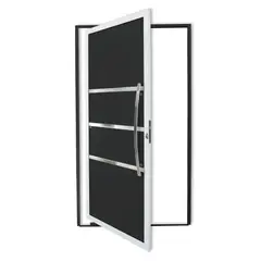 Brimak - Porta Pivontante Lambril Evolution Alumínio Com Puxador Mix Preto 210X100 Direita
