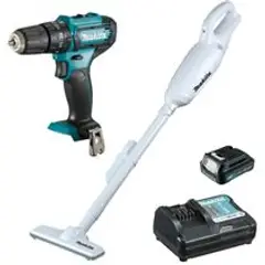 Makita - Combo Parafusadeira Furadeira Impacto 12V Cxt + Aspirador de Pó 12V com 1 Bateria 1,5Ah Carregador