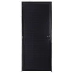 Esquadrisul - Porta Lambri Fechadura Alumínio Preto Esquerda 210x90x6cm Fortsul