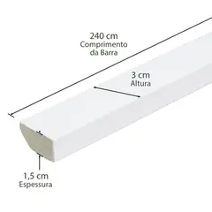 Casablanca - Rodapé Em Mdf Ultra Laca Branco 3cm