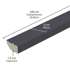 Casablanca - Rodapé Em Mdf Ultra Laca Preto 3cm