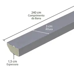 Casablanca - Rodapé Em Mdf Ultra Laca Cinza 3cm