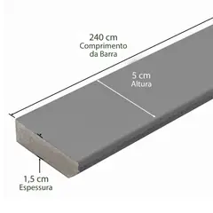 Casablanca - Rodapé Em Mdf Ultra Laca Cinza 5cm