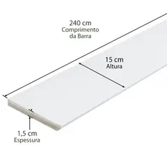 Casablanca - Rodapé Em Mdf Comum Revestido Branco 15cm