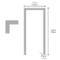 Casablanca - Kit Guarnição Em Mdf Ultra Laca Cinza 5cm