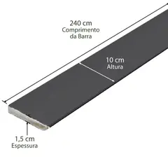 Casablanca - Rodapé Em Mdf Ultra Laca Preto 10cm