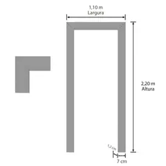 Casablanca - Kit Guarnição Em Mdf Ultra Laca Cinza 7cm