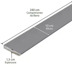 Casablanca - Rodapé Em Mdf Ultra Laca Cinza 10cm