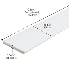 Casablanca - Rodapé Em Mdf Ultra Laca Branco 15cm