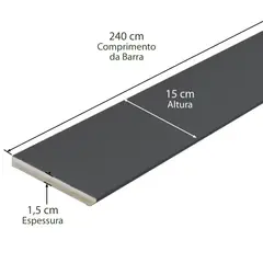 Casablanca - Rodapé Em Mdf Ultra Laca Preto 15cm
