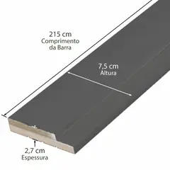 Casablanca - Batente Em Mdf Ultra Laca Preto 7,5cm
