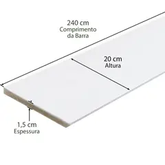 Casablanca - Rodapé Em Mdf Ultra Laca Branco 20cm