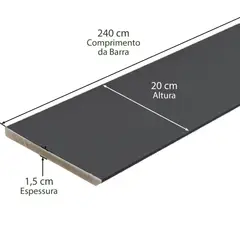 Casablanca - Rodapé Em Mdf Ultra Laca Preto 20cm