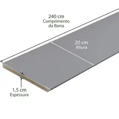 Casablanca - Rodapé Em Mdf Ultra Laca Cinza 20cm