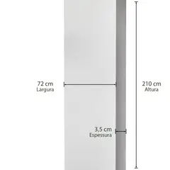Casablanca - Folha De Porta Colméia Com Pintura Laca Branca 72cm