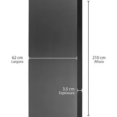 Casablanca - Folha De Porta Colméia Com Pintura Laca Preta 62cm