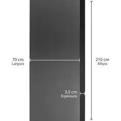 Casablanca - Folha De Porta Colméia Com Pintura Laca Preta 70cm