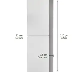 Casablanca - Folha De Porta Colméia Com Pintura Laca Branca 92cm