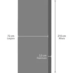 Casablanca - Folha De Porta Colméia Com Pintura Laca Cinza 72cm