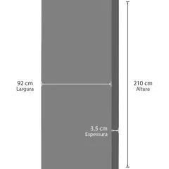 Casablanca - Folha De Porta Colméia Com Pintura Laca Cinza 92cm