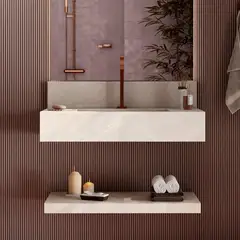 Cozimax - Prateleira Porcelanato Bergamo Bege 85cm