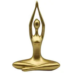 Just Home Collection - Estatua Yoga Maos para Cima Dourada 33,5cm
