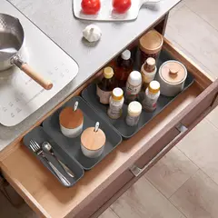 Just Home Collection - Conjunto com 6 Organizadores de Gavetas Cinza