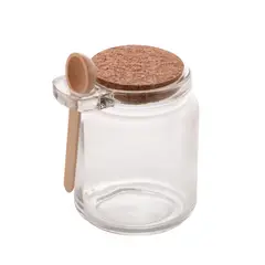 Coliseu Presente Ltda - Pote Para Tempero de Vidro e Tampa Bambu 10x7x8,5cm