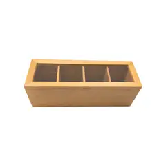 Oikos - Caixa Decorativa de Bambu 4 Nichos