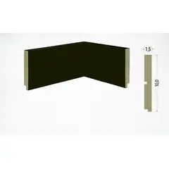 Moldurama - Rodapé Em Mdf Ultra Preto Liso 10 Cm X Barras de 2,40 Metros