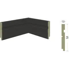 Moldurama - Rodapé Em Mdf Ultra Preto Frisado 5 Cm X Barras de 2,40 Metros