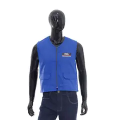 PF2 Confecções - Colete Sem Manga Com Zíper Profissional Azul P