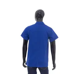 PF2 Confecções - Jaleco Manga Curta Profissional Azul M