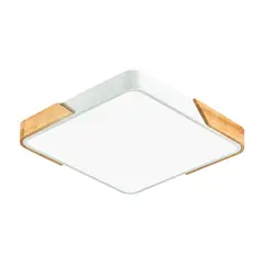 Hevvy - Plafon De Teto Quadrado Branco Com Madeira 3000K 4000K 6000K