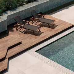 Portobello - Porcelanato Acetinado Esmaltado Marrom Externo 20x120cm Retificado Caixa 1,19m² Canela Dourada