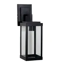 Ideal Iluminação - Arandela Vintage Quadrada Alumínio Vidro Transparente 01 E27 Preto Microtexturizado