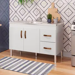 Mgm - Balcão Cozinha Karson 1,14 Mt Branco