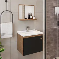 Karson - Armário 44cm C/espel Preto 42,5x36