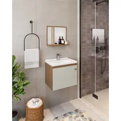 Karson - Armário 44cm C/espelheira Offwhite