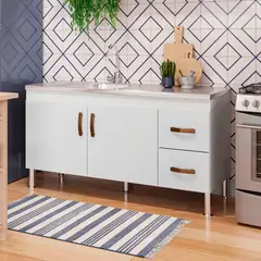 Mgm - Gabinete para Cozinha Karson 144cm Branco