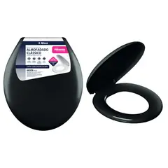 Primafer - Assento Sanitário Almofadado Clássico Plástico Preto 3,5x37x44,5cm