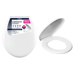 Primafer - Assento Sanitário Almofadado Clássico Plástico Branco 3,5x37x44,5cm