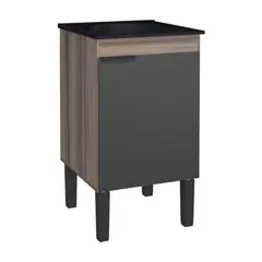 undefined - Gabinete em Madeira Flamingo 479mm Preto com Tanque 50x50cm 50,5x48,9x63,4cm Cozimax